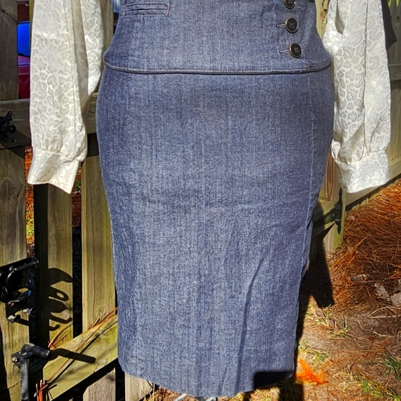 Idra brand High Waisted Stretch Pencil Skirt - Picture 1 of 7